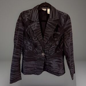 CHICO'S Black & Gray Dressy Jacket Blazer